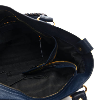 Balenciaga Chevre Gold Metallic Edge Hardware Town Bleu Nuit Dark Sea 6 of 10