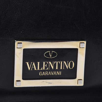 Valentino Garavani Vitello Rockstud Accordion Satchel Black 14 of 22