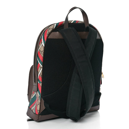 Gucci GG Supreme Monogram Chevron Medium Day Backpack Beige Green Red New Acero 3 of 9