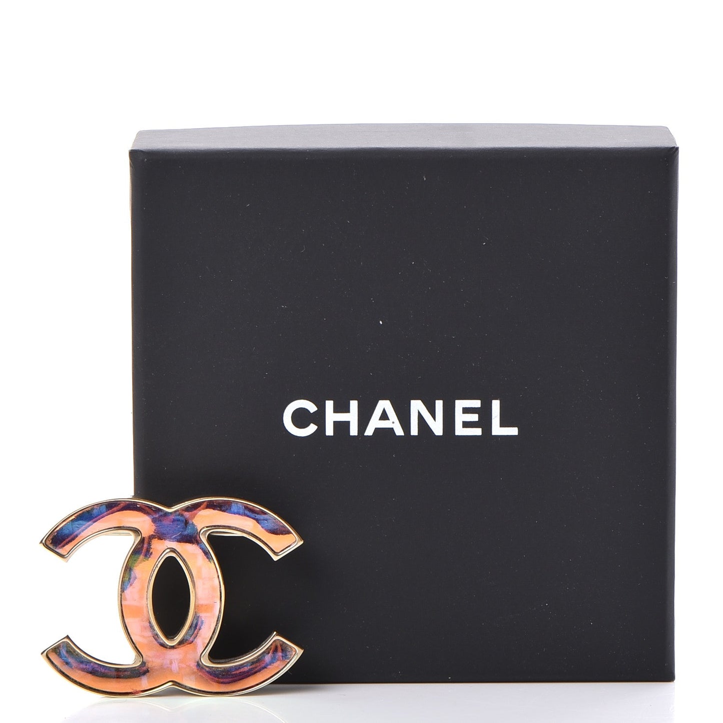 Iridescent CC Brooch Gold Pink