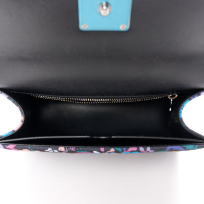Off-White Fabric Jitney 1.4 Floral Print Top Handle Bag Black Multicolor 5 of 10