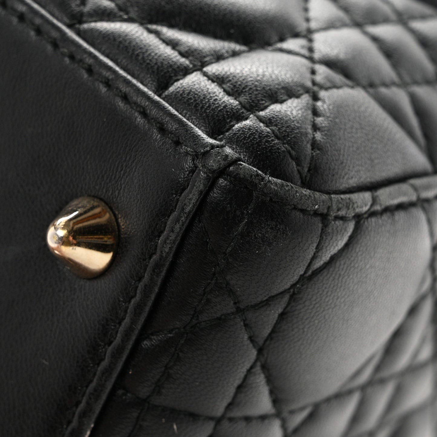 Lambskin Cannage Small Lucky Badges My Lady Dior Black
