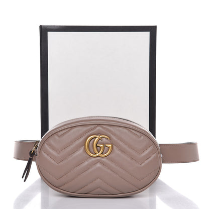 Gucci Calfskin Matelasse GG Marmont Belt Bag 95 38 Porcelain Rose 9 of 9