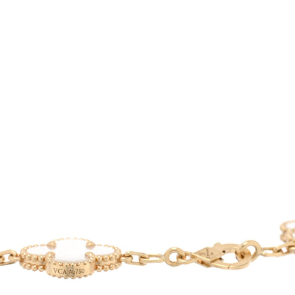 Van Cleef & Arpels 18K Yellow Gold Mother of Pearl 5 Motifs Vintage Alhambra Bracelet 3 of 4