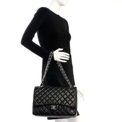 Chanel Lambskin Quilted Maxi Single Flap Black 2 of 7