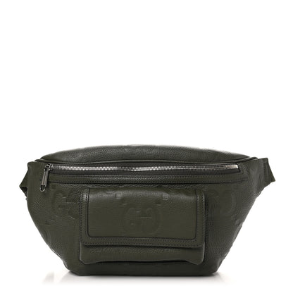 Gucci Piuma Calfskin Jumbo GG Embossed Pocket Belt Bag Dark Vintage Olive 1 of 10