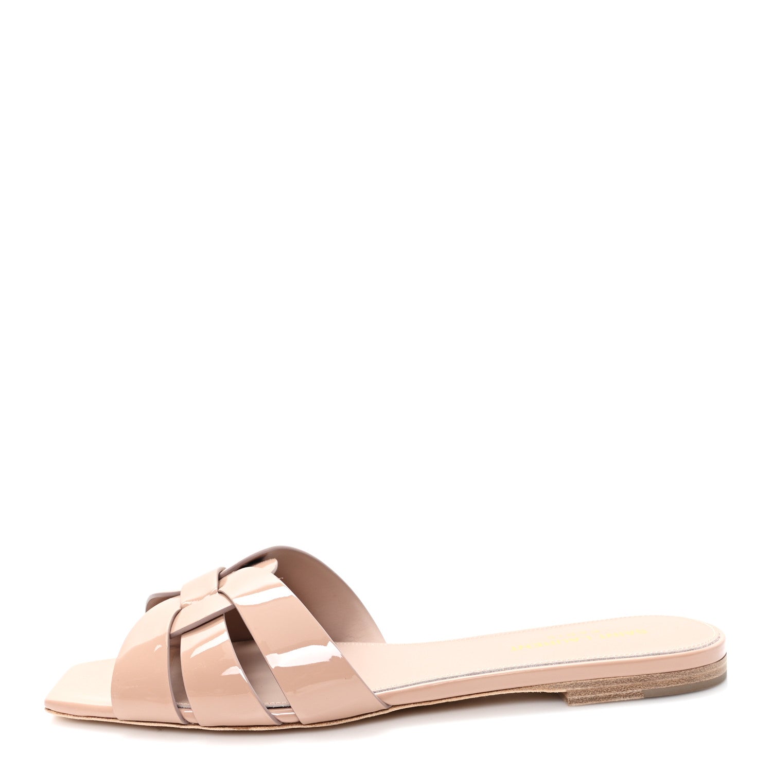 Saint Laurent Patent Calfskin Nu Pied 05 Slide Sandals 39.5 Nude 1 of 10
