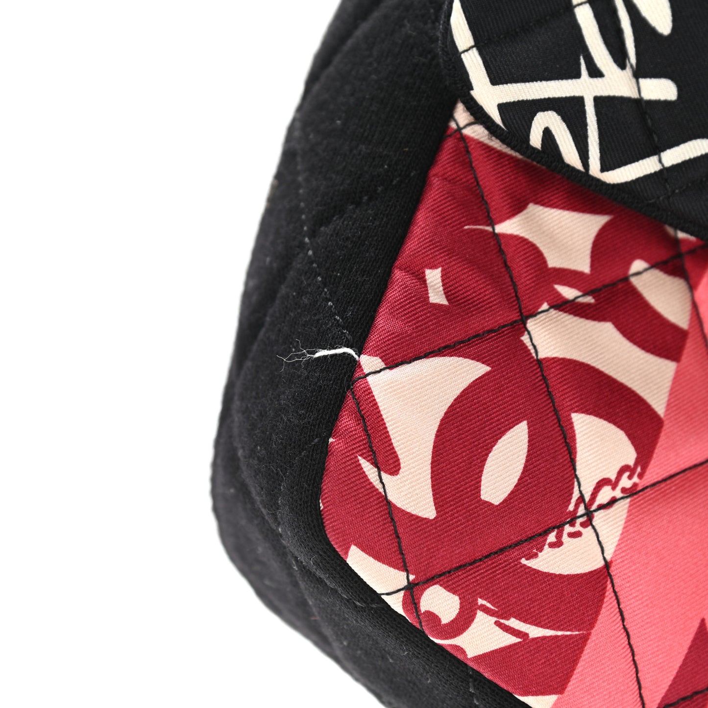 Fabric Quilted Medium Flap Red Black White