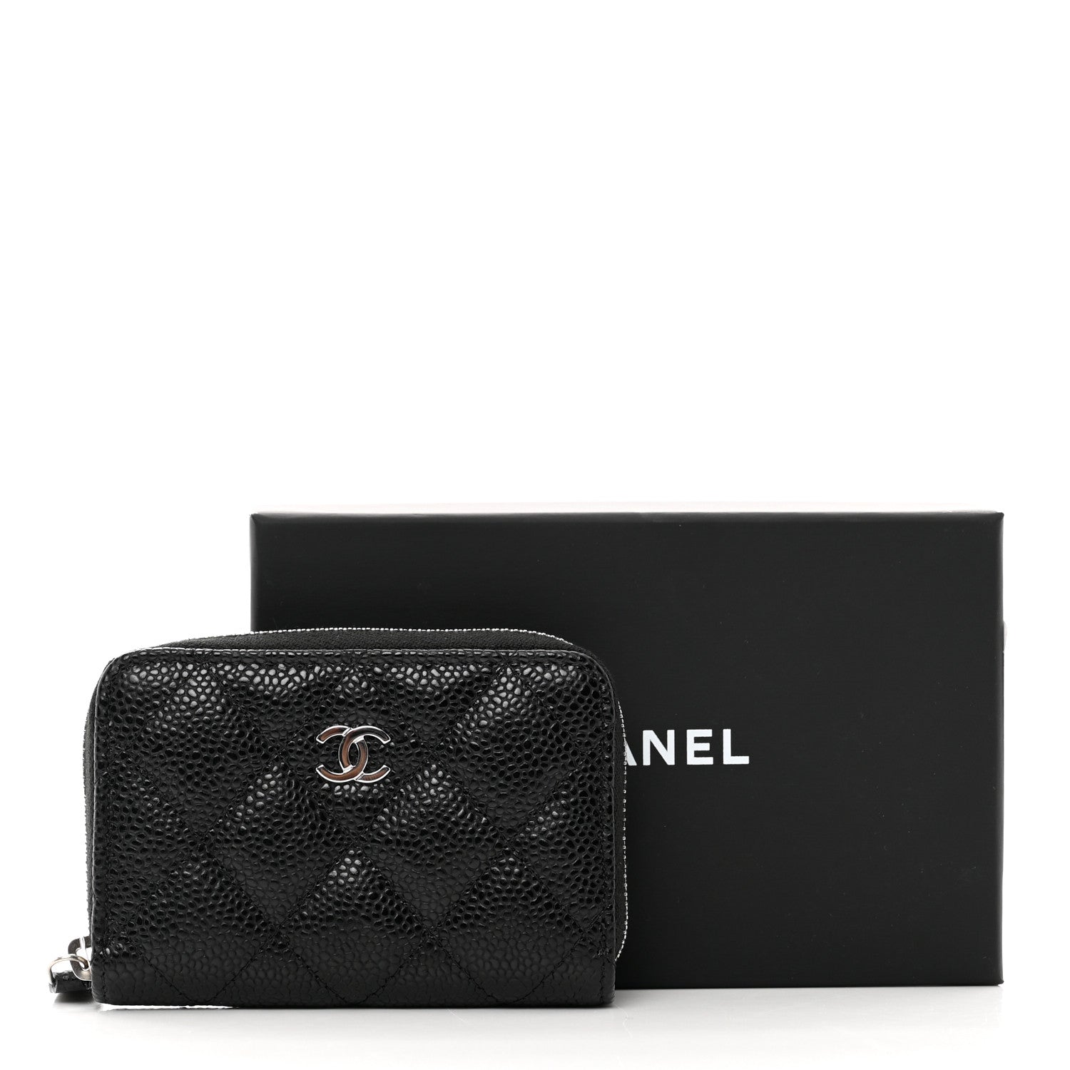 Chanel Caviar Quilted Zip Coin Purse Black 8 of 8