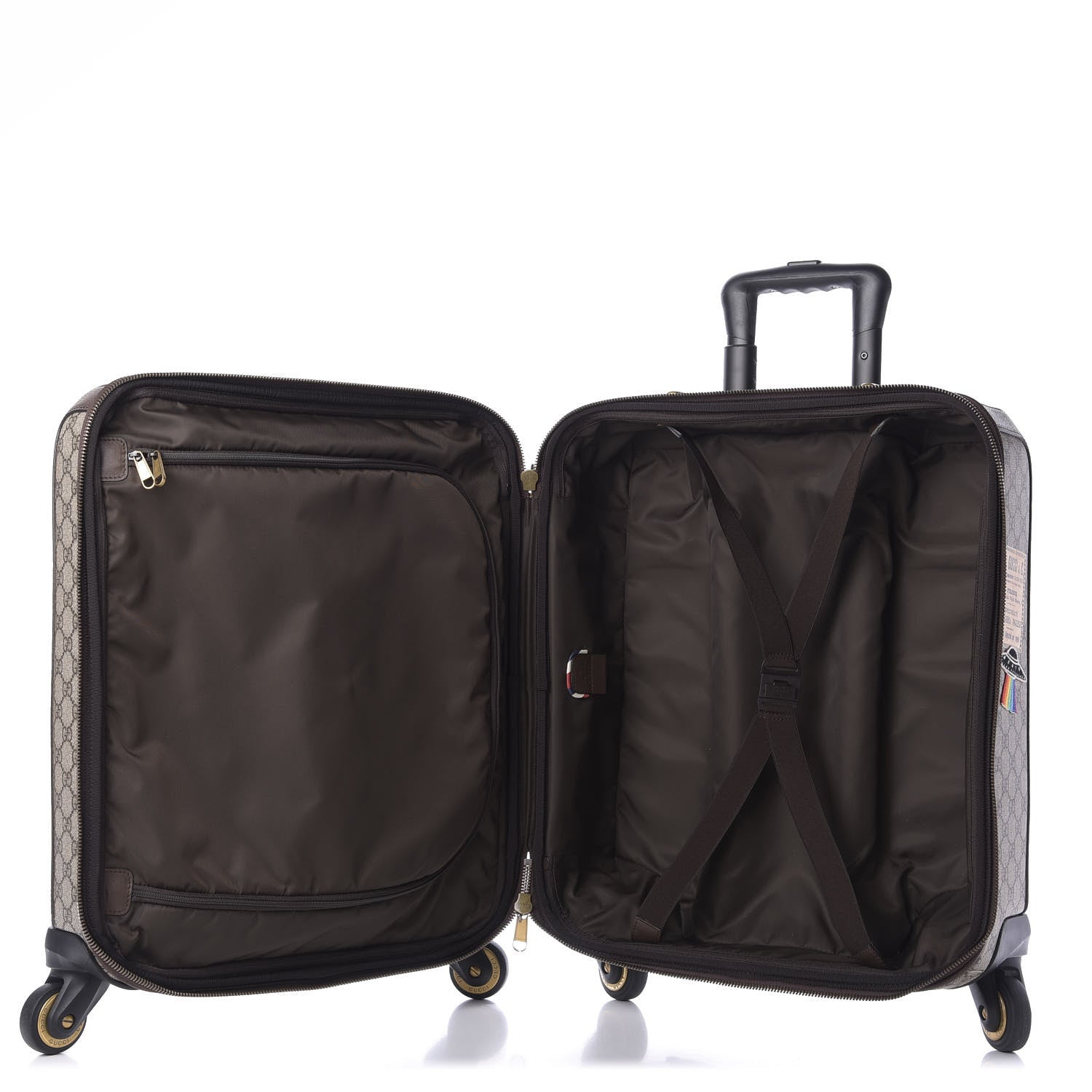 Gucci GG Supreme Monogram Courrier Carry On Trolley Brown 5 of 11