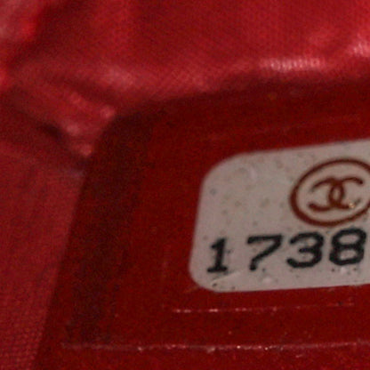 Chanel Lambskin Quilted Large Cosmetic Case Red 7 of 9