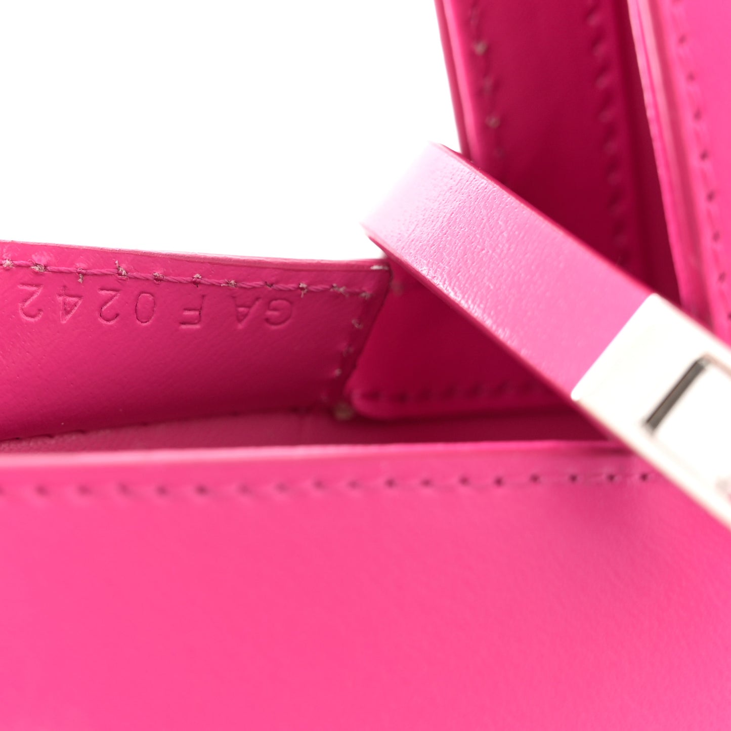 Box Calfskin Mini Cut Out Shoulder Bag Neon Pink