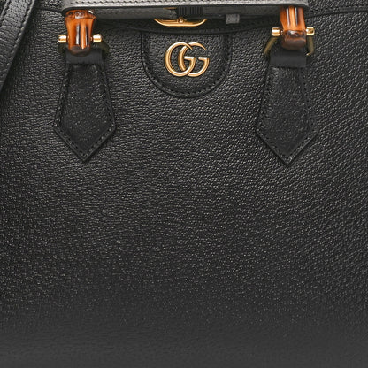 Gucci Textured Dollar Calfskin Web Small Diana Tote Bag Black Dusty Grey 8 of 10