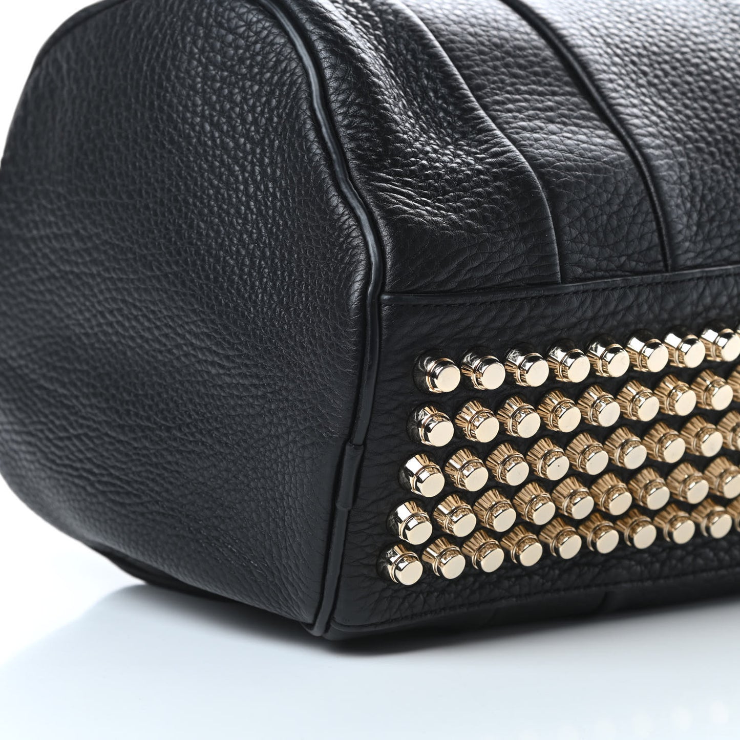 Pebbled Lambskin Rocco Black Pale Gold Hardware