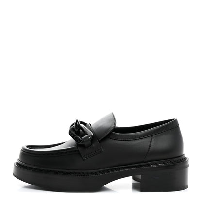 Louis Vuitton Calfskin Oversized Chain Academy Loafers 37 Black 1 of 8