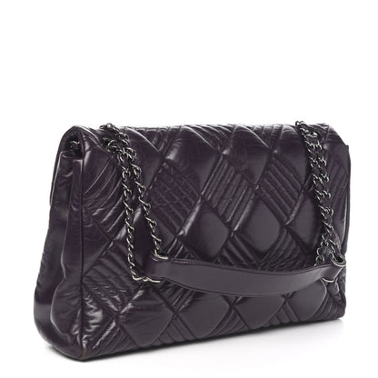 Chanel Lambskin In and Out Maxi Flap Purple 2 of 9