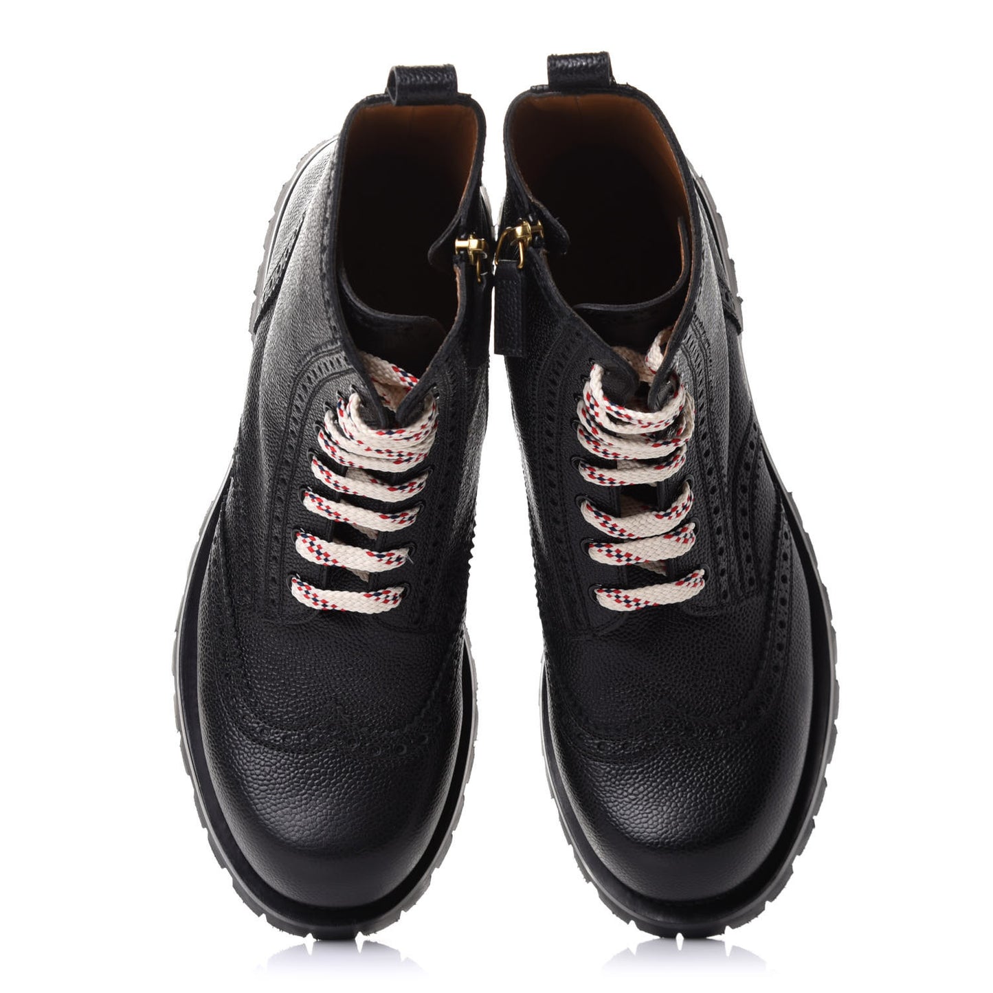 Grained Calfskin Mens Lace Up Combat Boots 11 Black