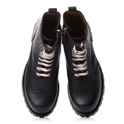 Gucci Grained Calfskin Mens Lace Up Combat Boots 11 Black 9 of 20