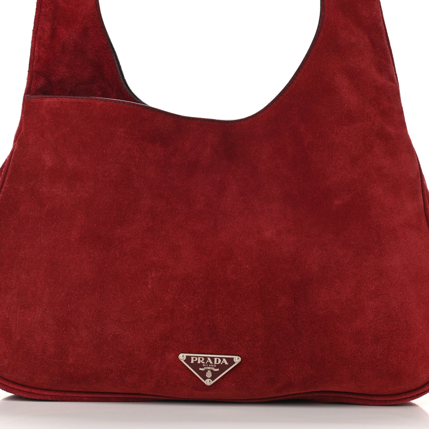 Prada Suede Hobo Cerise 7 of 9