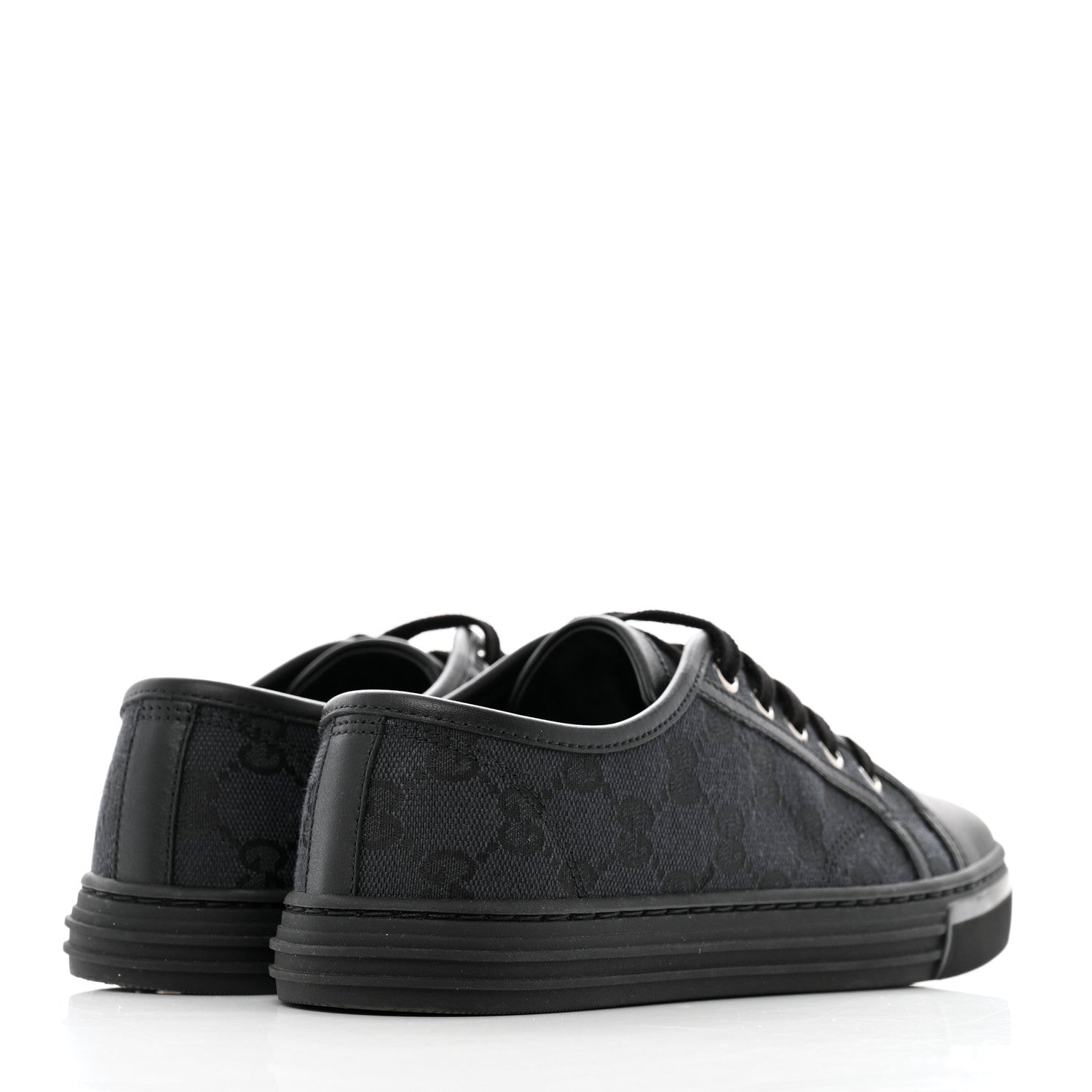 Gucci GG Monogram Calfskin Womens Low Top Sneakers 36 Piombo Black 5 of 11