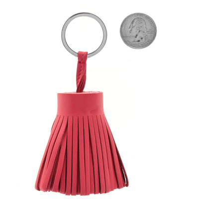 Hermes Lambskin Carmen Tassel Key Holder Rose Azalee 2 of 3