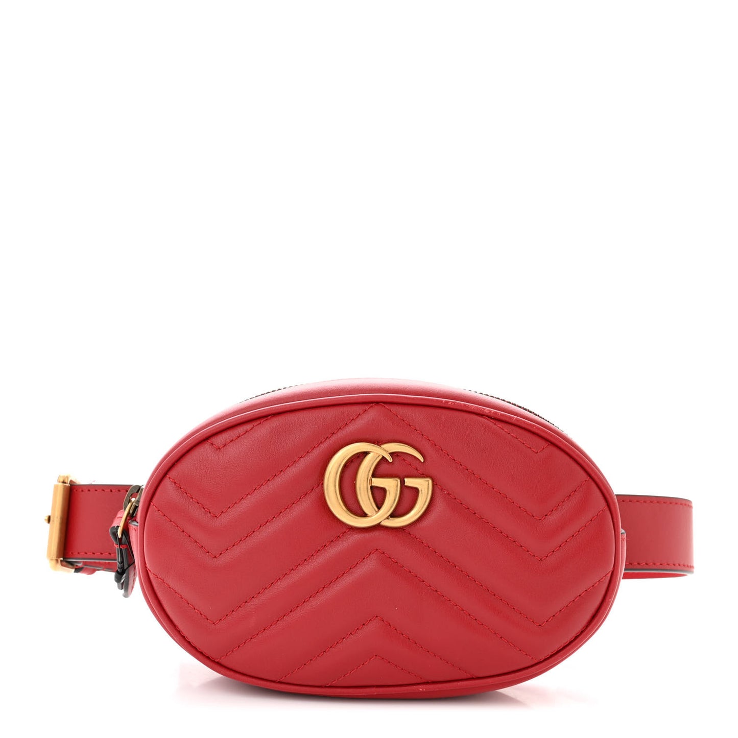 Calfskin Matelasse GG Marmont Belt Bag 75 30 Hibiscus Red