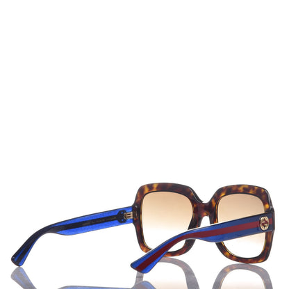 Gucci Oversize Square Web GG 0036S Sunglasses Tortoise 4 of 9