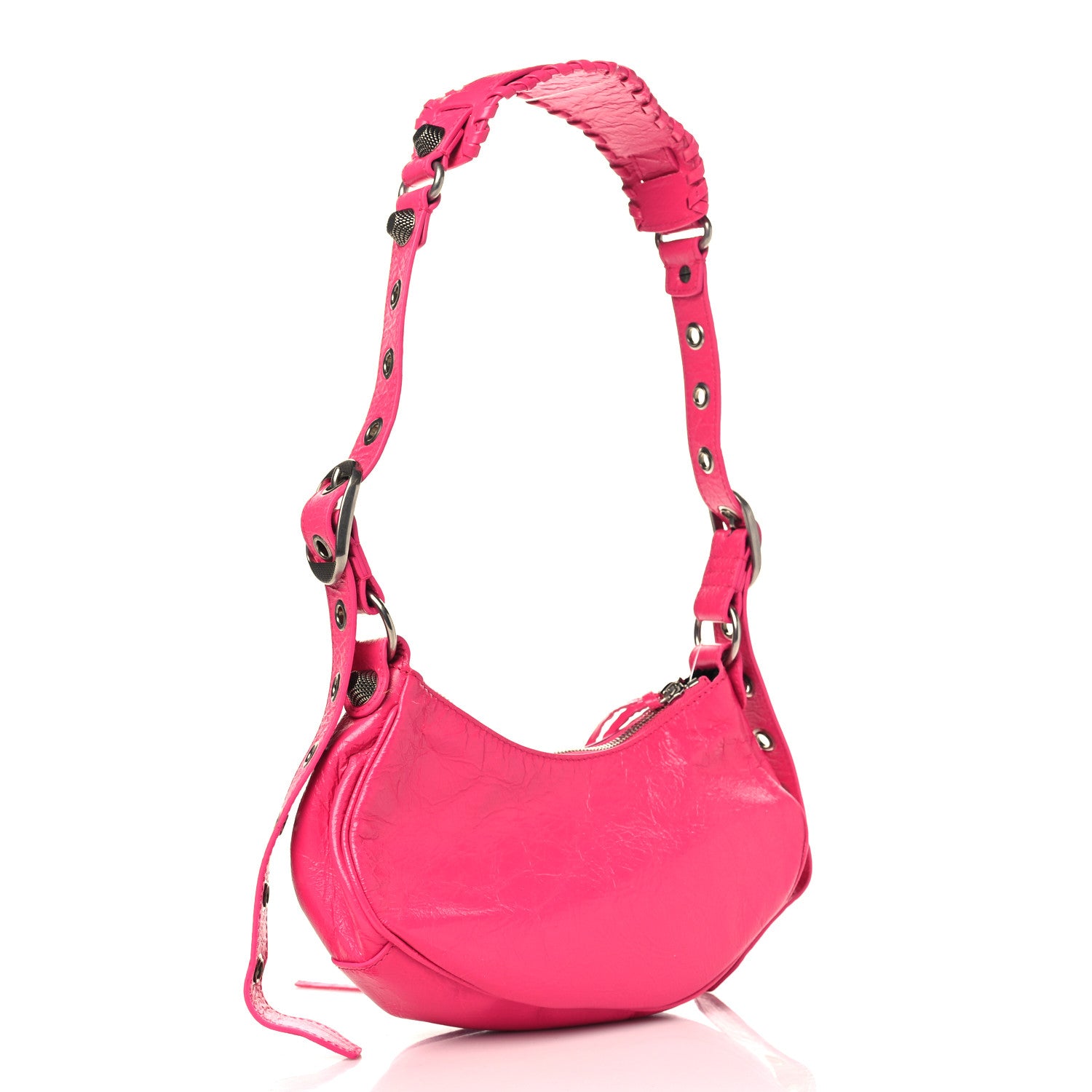 Balenciaga Agneau Arena Le Cagole Shoulder Bag XS Hot Pink 3 of 9