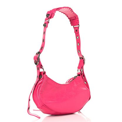 Balenciaga Agneau Arena Le Cagole Shoulder Bag XS Hot Pink 3 of 9