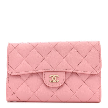 Chanel Caviar Quilted Medium Flap Wallet Light Pink 1 of 10