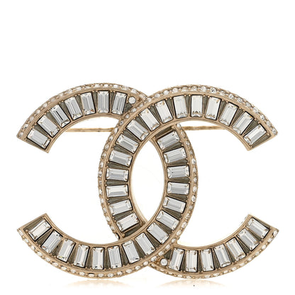 Chanel Baguette Crystal CC Brooch Gold 1 of 5