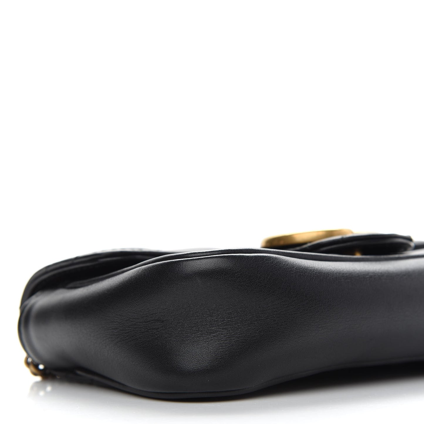 Calfskin Matelasse Super Mini GG Marmont Shoulder Bag Black