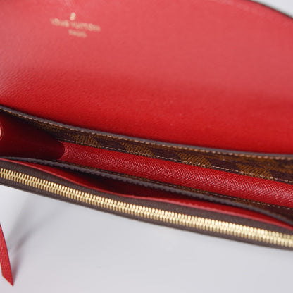 Louis Vuitton Damier Ebene Emilie Wallet Red 5 of 8