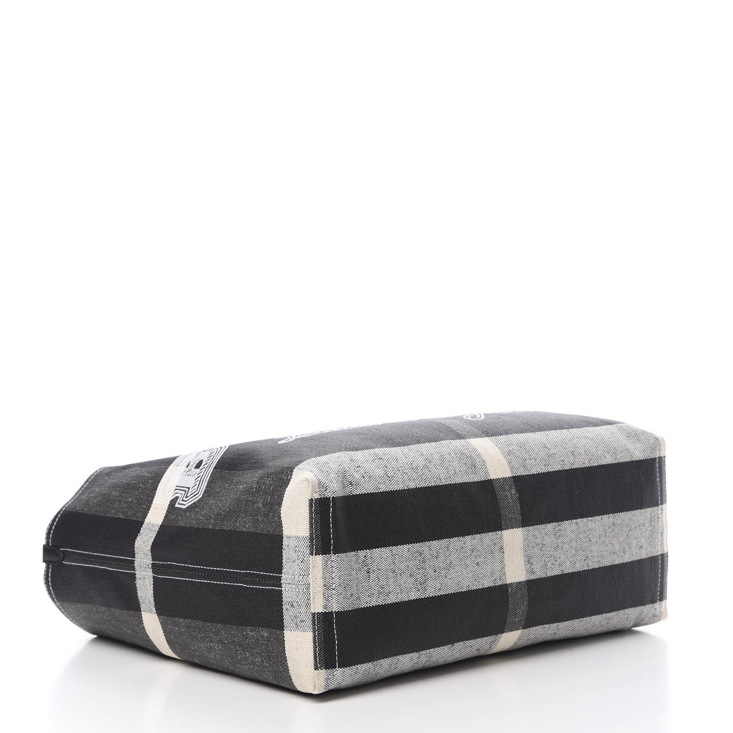 Coated Canvas Mega Check Medium Doodle Tote Black White
