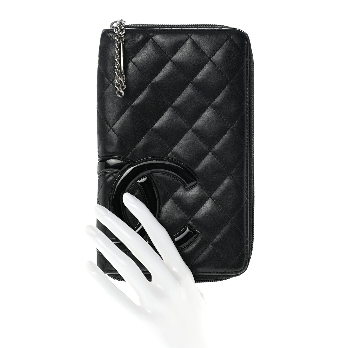 Calfskin Cambon Zip Around Organizer Wallet Black