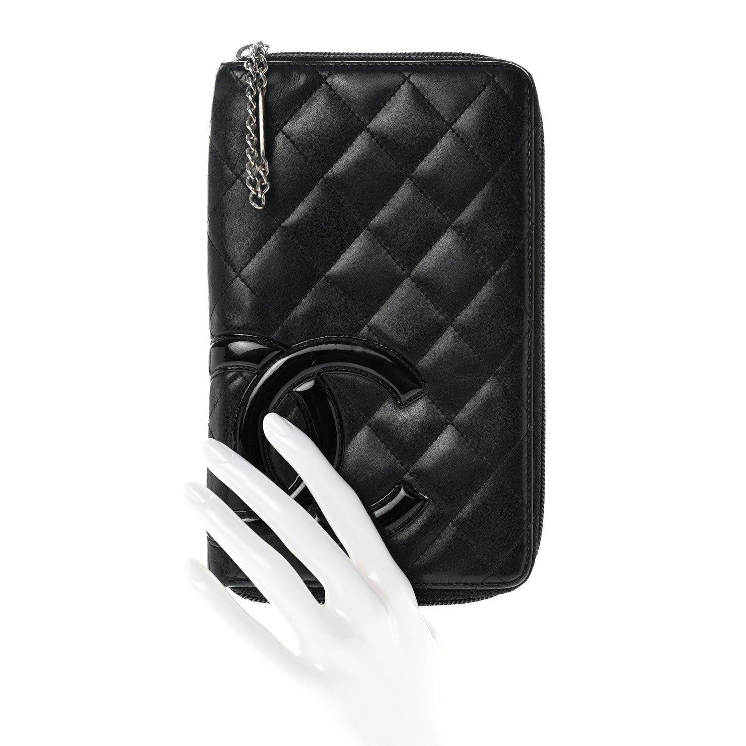 Chanel Calfskin Cambon Zip Around Organizer Wallet Black 2 of 9