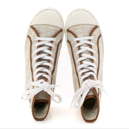 Loewe Jacquard Anagram Calfskin Mens High Top Sneakers 42 Natural White 2 of 12