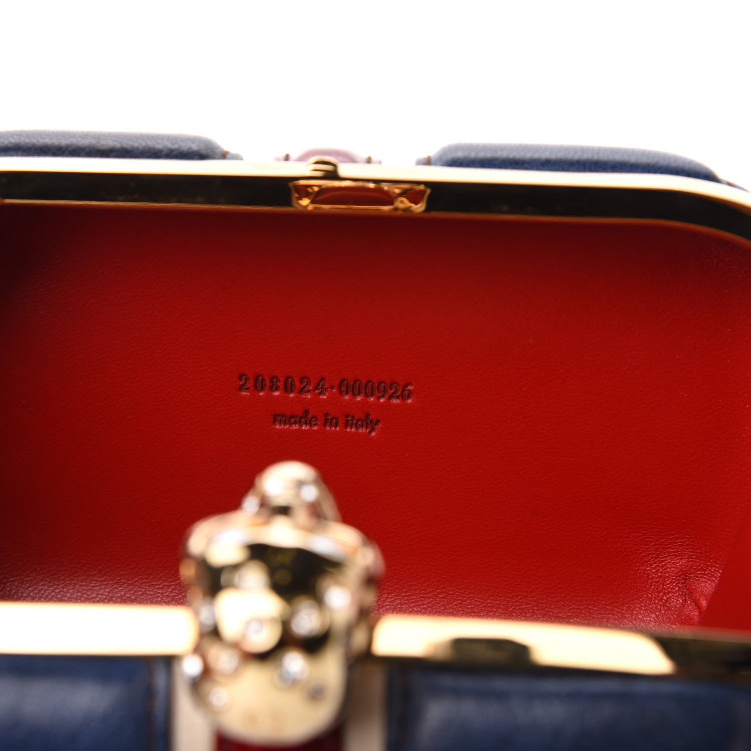 Alexander McQueen Patent Calfskin Britannia Skull Box Clutch Red Blue 9 of 9