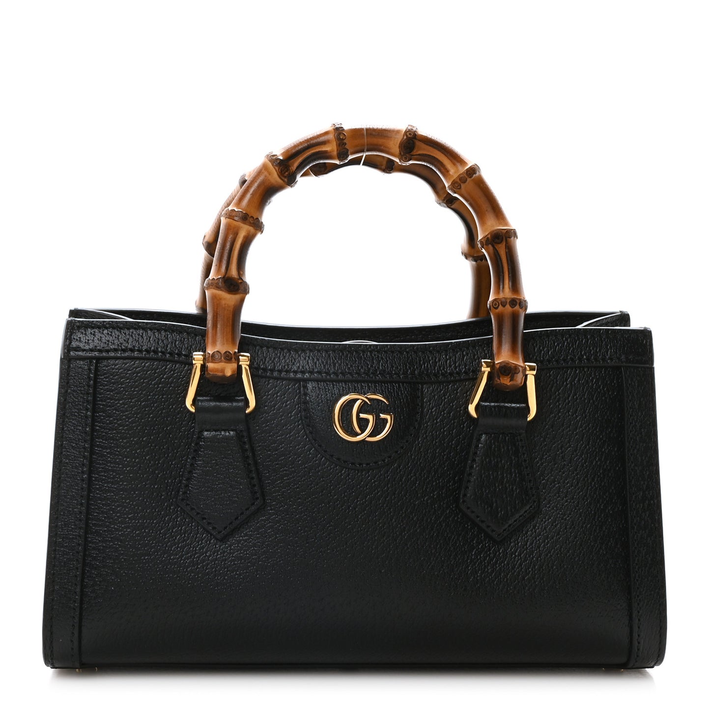 Textured Dollar Calfskin Web Small Diana Shoulder Bag Black Dusty Grey