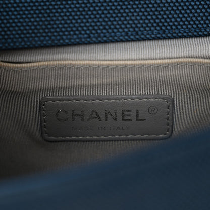 Chanel Canvas Quilted Medium Fluo Boy Flap Dark Navy Fuchsia Grey 6 of 10