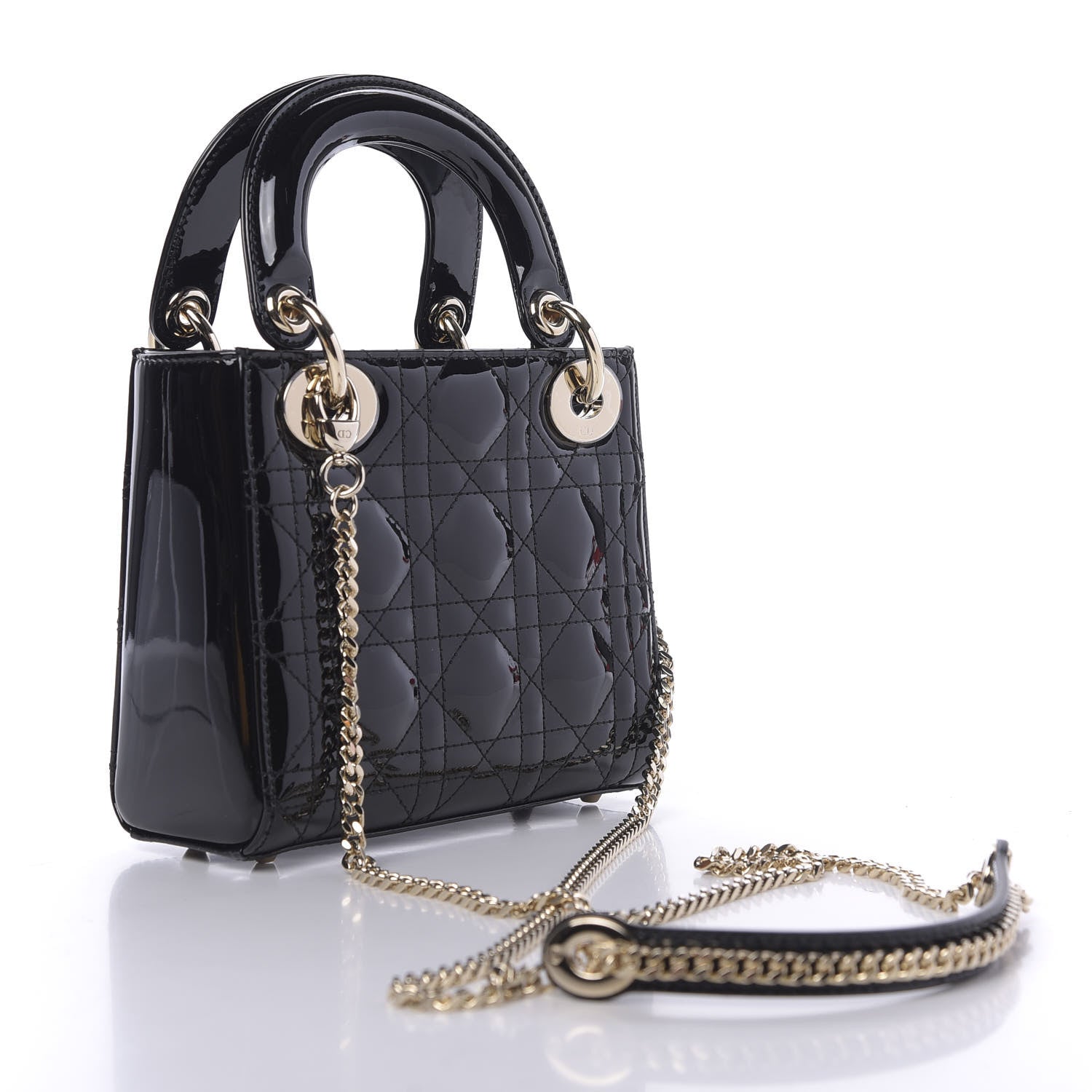 Christian Dior Patent Cannage Mini Lady Dior Black 3 of 9