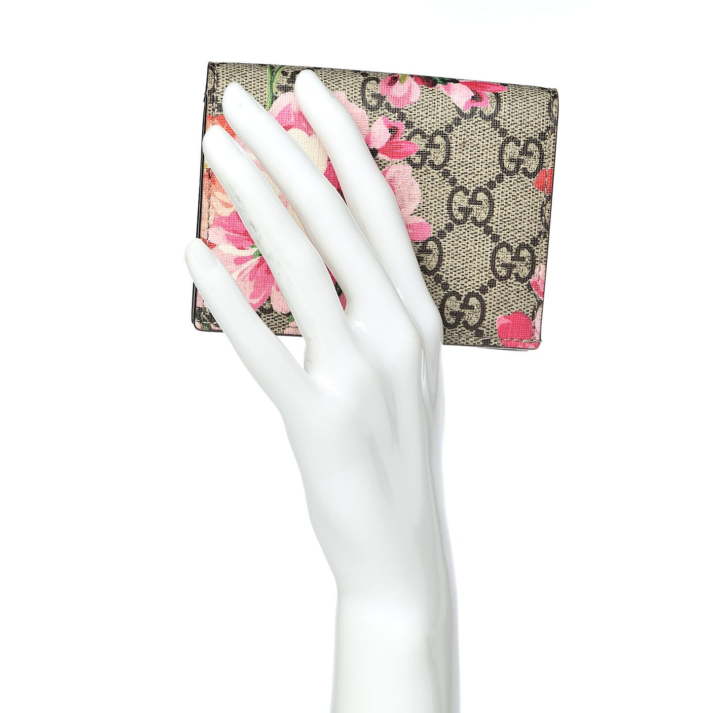 GG Supreme Monogram Blooms Card Case Beige Multicolor Dry Rose