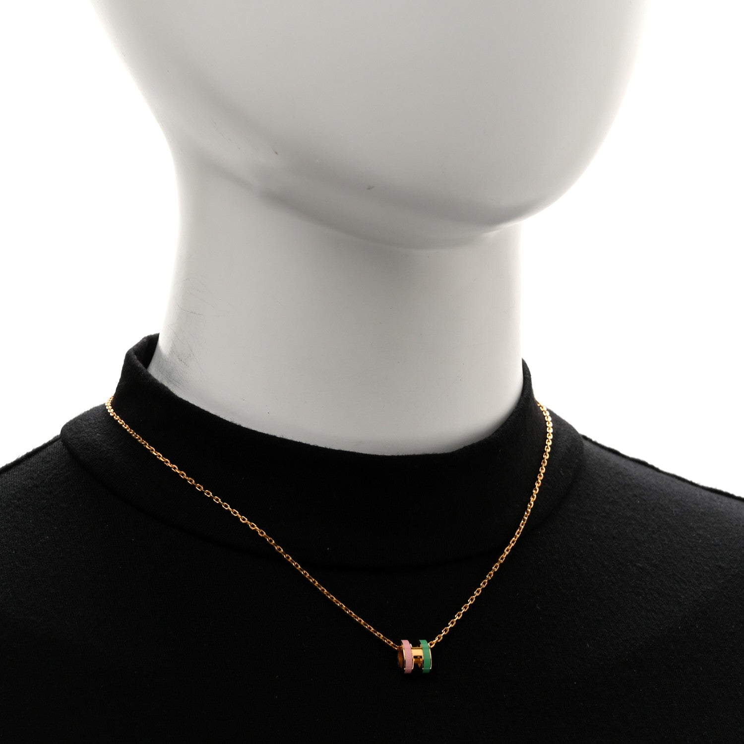 Hermes Lacquered Gold Mini Pop H Rocabar Pendant Necklace Malabar 2 of 7