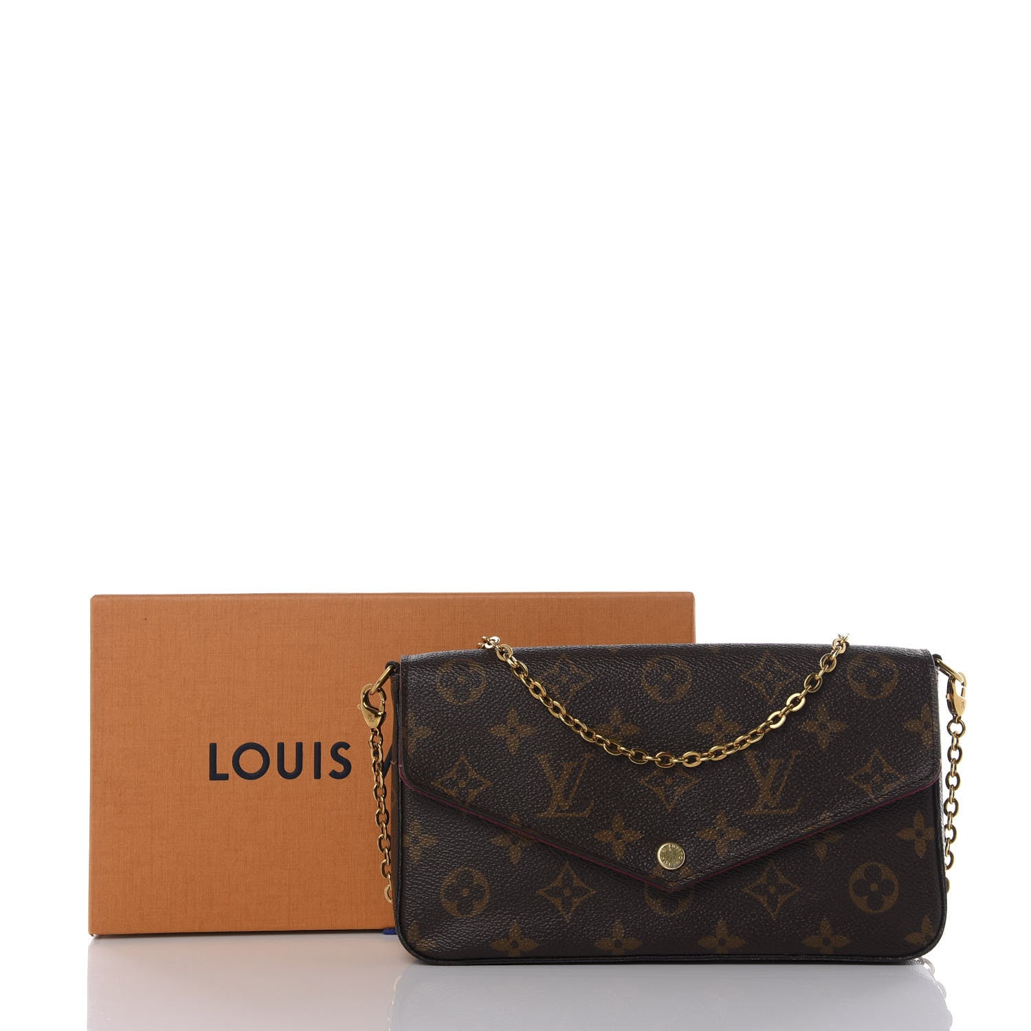 Louis Vuitton Monogram Pochette Felicie Chain Wallet Fuchsia 10 of 10