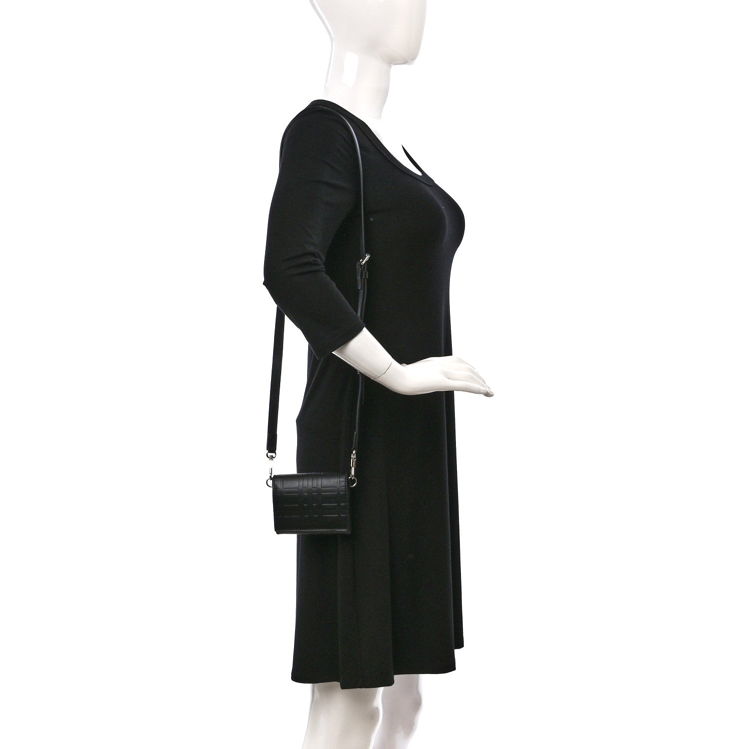 Burberry Embossed Check Crossbody Black 2 of 6