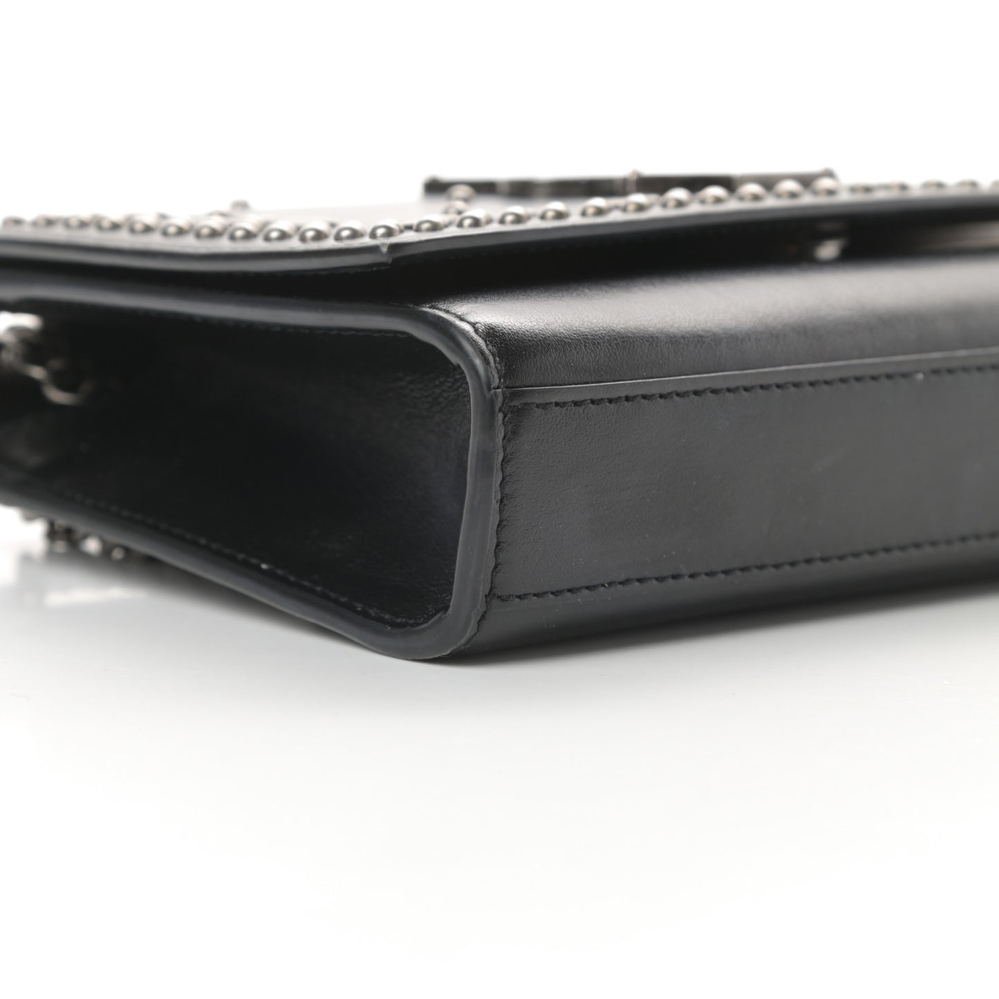 Calfskin Studded Kate Satchel Black