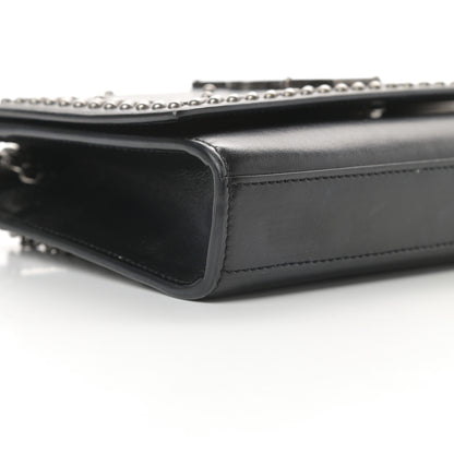 Saint Laurent Calfskin Studded Kate Satchel Black 9 of 15