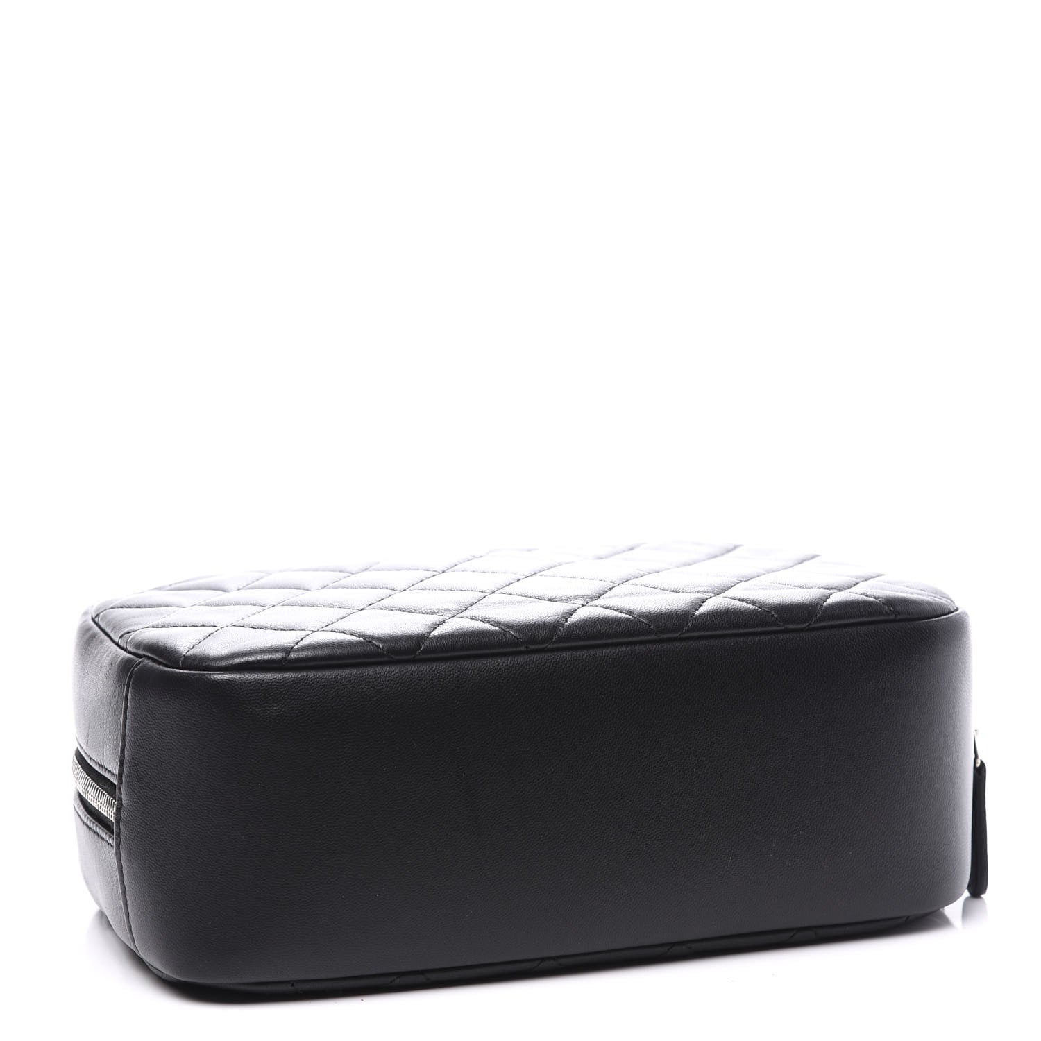 Chanel Lambskin Quilted Medium Curvy Pouch Cosmetic Case Black 3 of 9