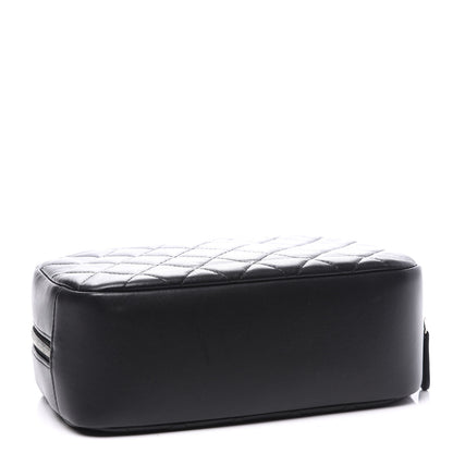 Chanel Lambskin Quilted Medium Curvy Pouch Cosmetic Case Black 3 of 9