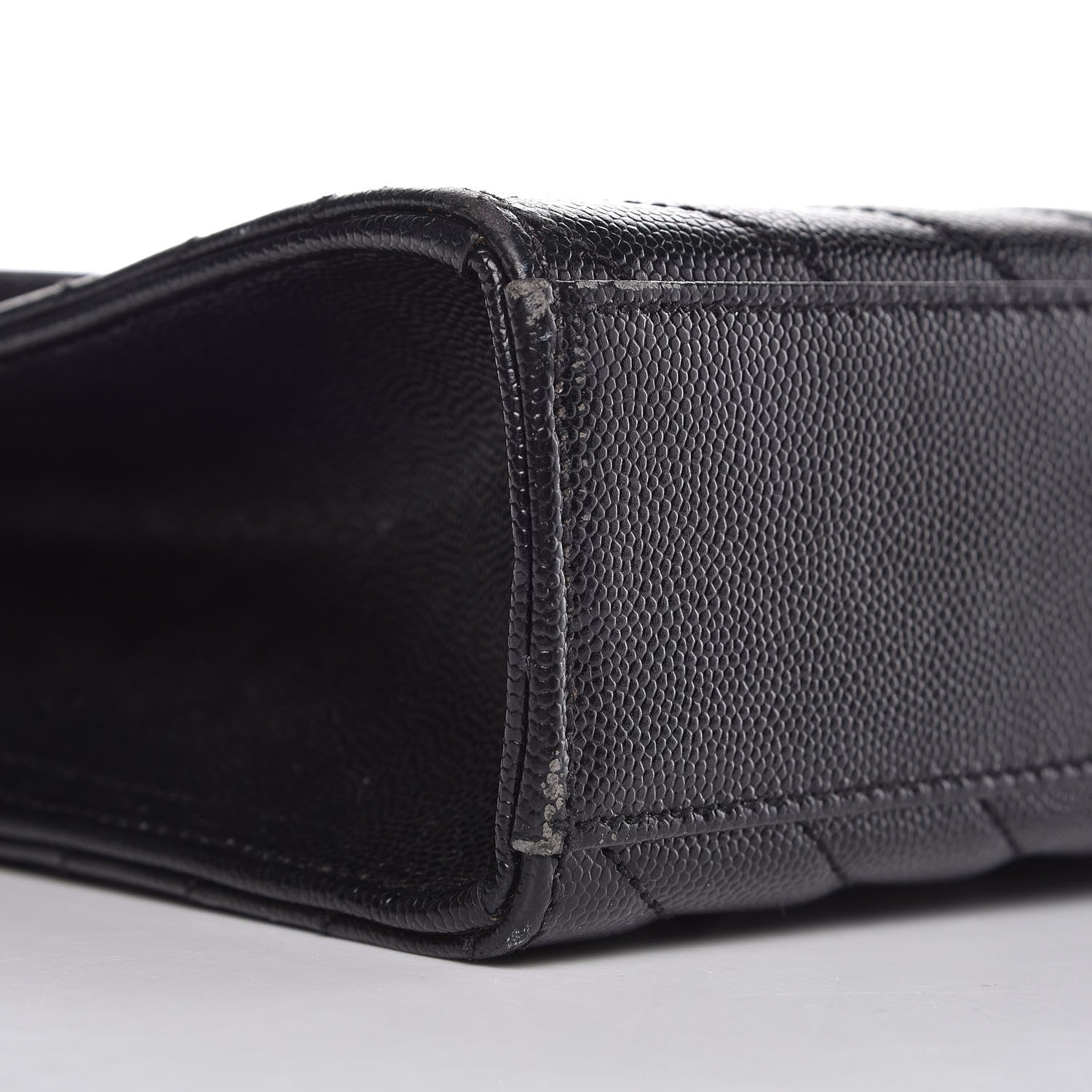 Saint Laurent Grain De Poudre Matelasse Chevron Large Monogram Satchel Black 8 of 13